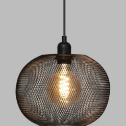 SUSPENSION METAL BOULE EMIE NOIR D.25CM