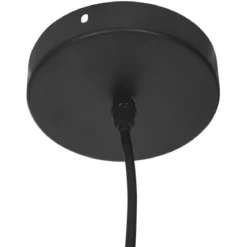 SUSPENSION METAL ET BOIS NOIR ZELY H.24.5CM