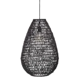 SUSPENSION METAL ET PAPIER ETEL NOIR H.55CM