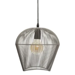 SUSPENSION METAL FILAIRE JENA GRIS D.26CM