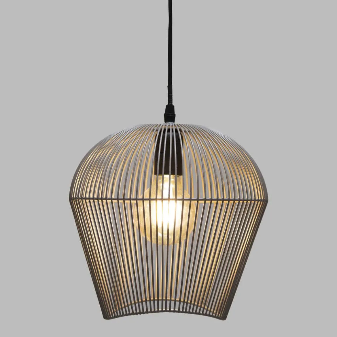 SUSPENSION METAL FILAIRE JENA GRIS D.26CM