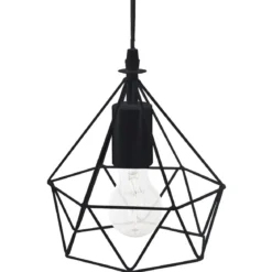 SUSPENSION METAL FILAIRE NOIR D.19X22CM