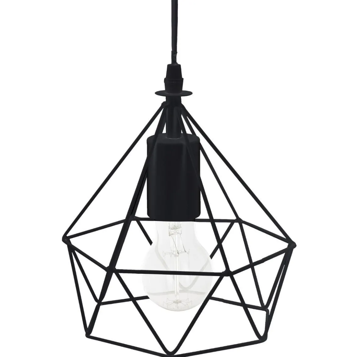 SUSPENSION METAL FILAIRE NOIR D.19X22CM