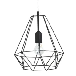 SUSPENSION METAL FILAIRE NOIR D.26X29CM