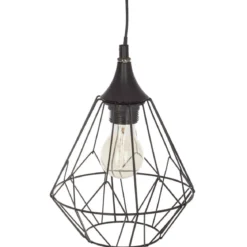 SUSPENSION METAL FIL NOIR D.19X24CM