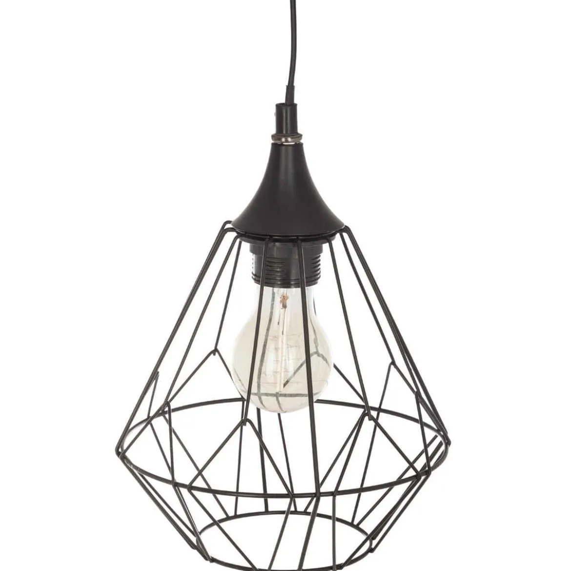 SUSPENSION METAL FIL NOIR D.19X24CM