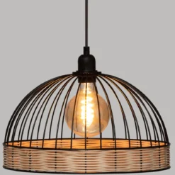 SUSPENSION METAL FIL ROTIN SUWA NOIR D.35CM