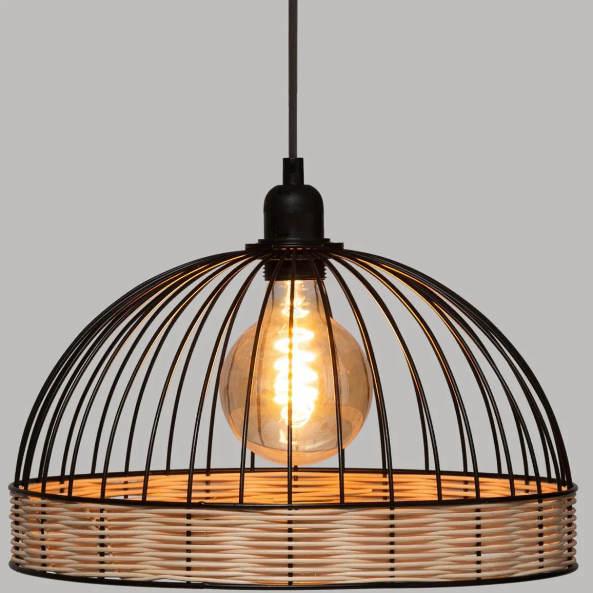 SUSPENSION METAL FIL ROTIN SUWA NOIR D.35CM