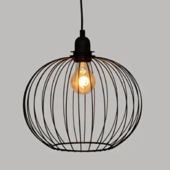 SUSPENSION METAL FIL VICTA NOIR D.28CM