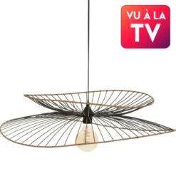 SUSPENSION METAL RATTAN ALARA NOIR D.69.5CM