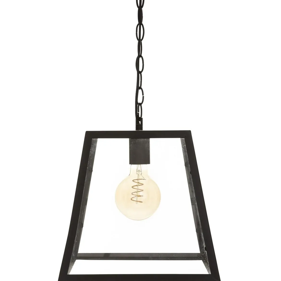 SUSPENSION METAL VERRE POE NOIR D.30CM