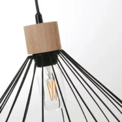SUSPENSION NOIR EVASE METAL 35X35X27CM