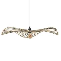 SUSPENSION RIKA NOIR NATUREL 8X70CM