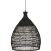 SUSPENSION ROTIN LEA NOIR D.49CM