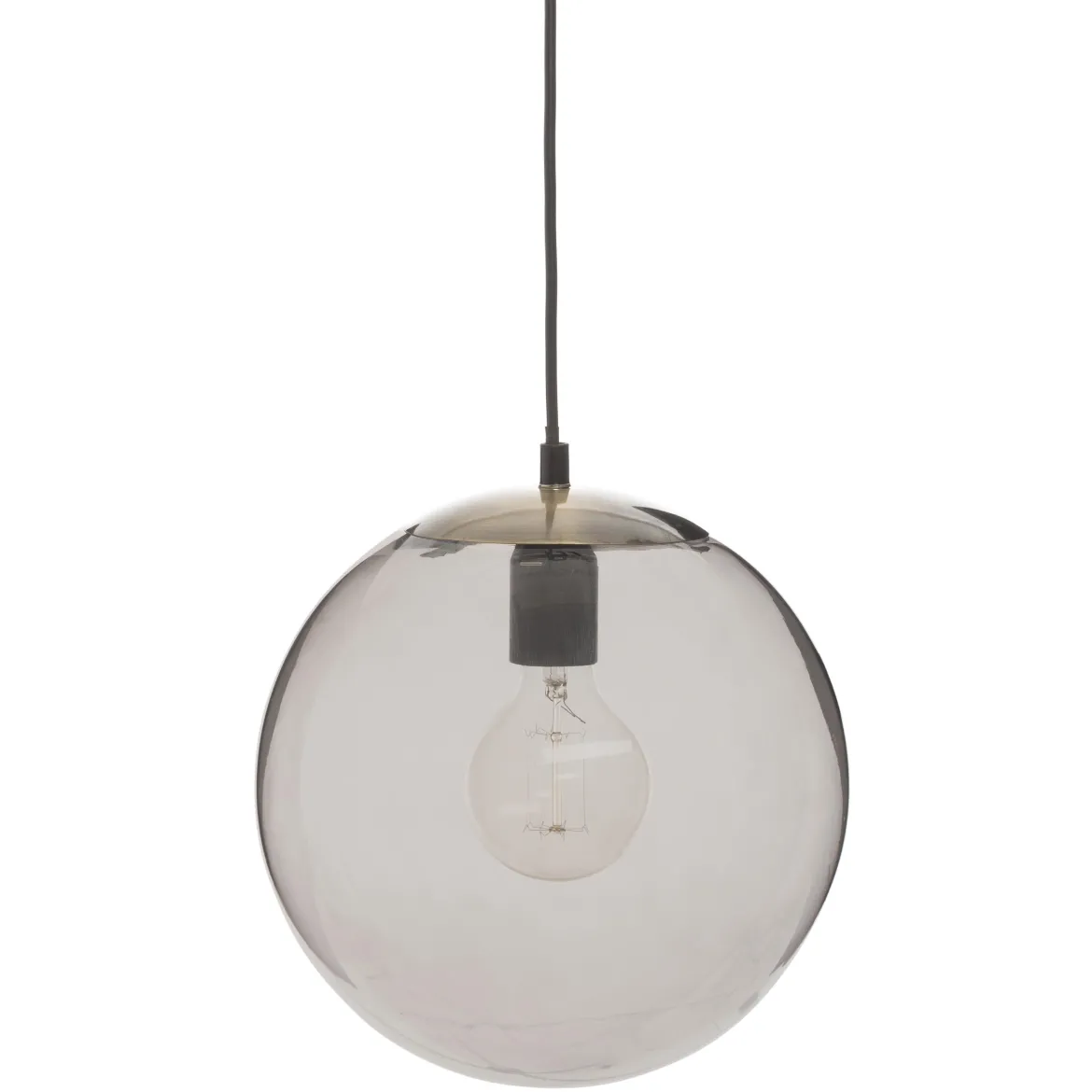 SUSPENSION VERRE BOULE FUME ARCHI D.25CM