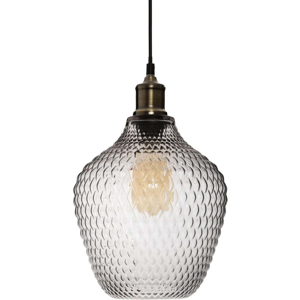 SUSPENSION VERRE FUME OMAHA D.21CM