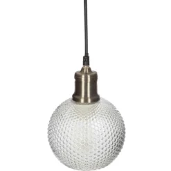 SUSPENSION VERRE STRIE KAT TRANSPARENT D.15CM
