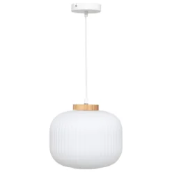 SUSPENSION VERRE TRAVIS BLANC D.25CM