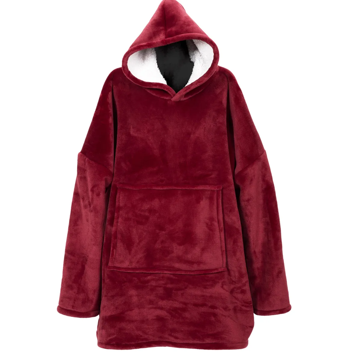 SWEAT A CAPUCHE INTERIEUR SHERPA ROUGE