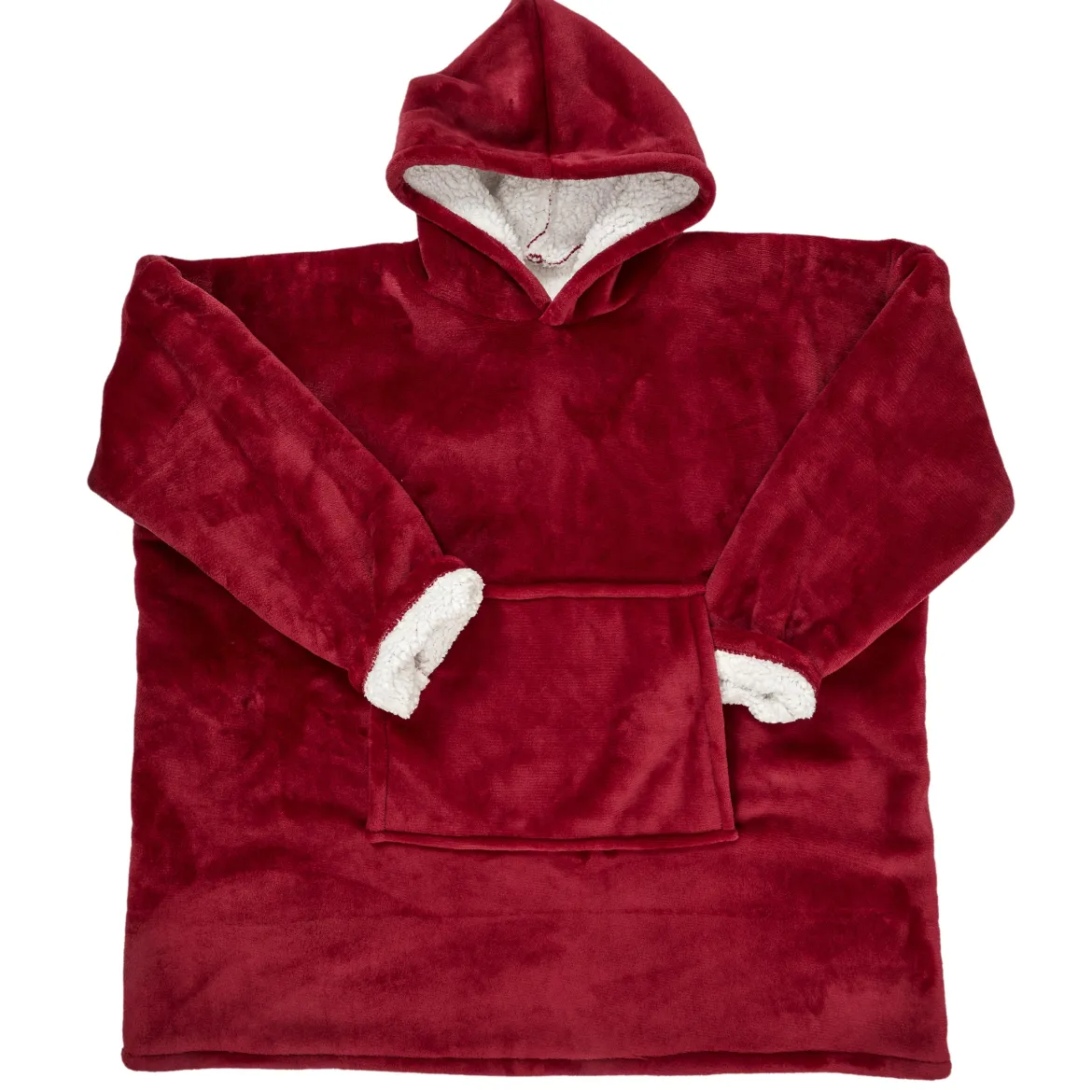 SWEAT A CAPUCHE INTERIEUR SHERPA ROUGE
