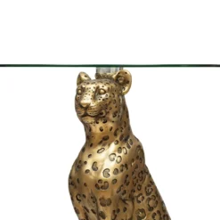 TABLE A CAFE WILD LEOPARD DORE D.40CM