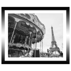 TABLEAU 25X25CM BAGUETTE NOIRE CARROUSSEL
