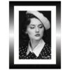 TABLEAU 15X20CM BAGUETTE NOIRE FEMME VINTAGE BERET