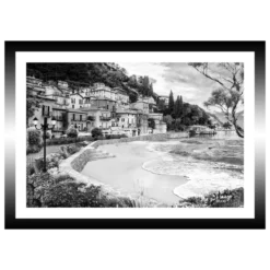 TABLEAU 35X25CM BAGUETTE NOIRE FRONT MER