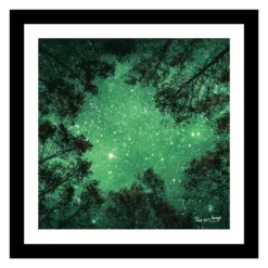 TABLEAU 25X25CM BAGUETTE NOIRE MAT CIEL ETOILE