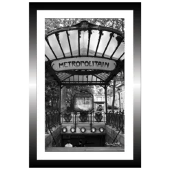TABLEAU 20X30CM BAGUETTE NOIRE PARIS METRO