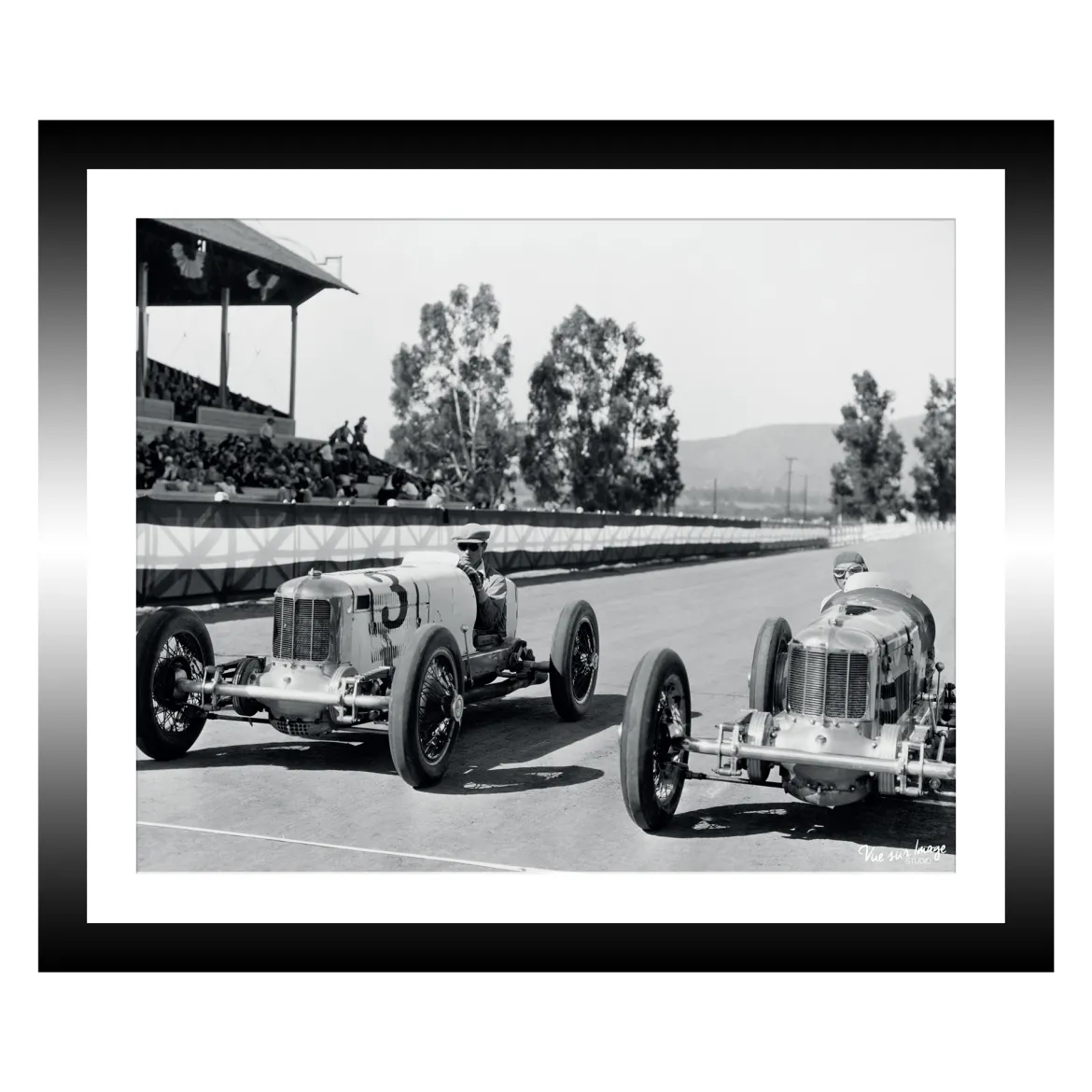 TABLEAU 30X25CM BAGUETTE NOIRE VINTAGE CARS
