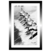 TABLEAU 20X30CM BAGUETTE NOIRE VINTAGE SKI NAUTIQUE