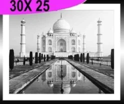 TABLEAU 30X25CM BAGUETTE NOIR TAJ MAHAL