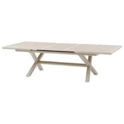TABLE AXIOME EXTENSIBLE ALUMINIUM LIN ARGILE 10 PLACES