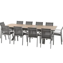 TABLE AXIOME EXTENSIBLE ALUMINIUM HONEY PRALINE 10 PLACES