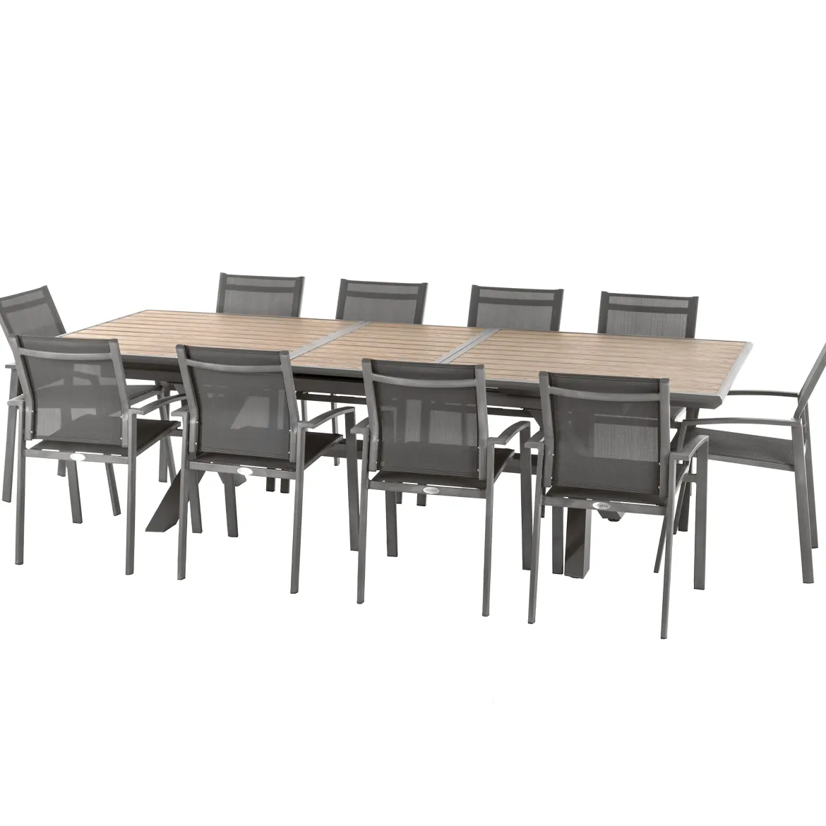 TABLE AXIOME EXTENSIBLE ALUMINIUM HONEY PRALINE 10 PLACES