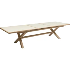 TABLE AXIOME EXTENSIBLE ALUMINIUM ARGILE HONEY 12 PLACES