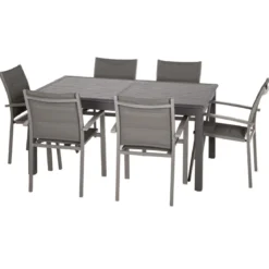 TABLE AZUA EXTENSIBLE ALUMINIUM EXPRESSO TONKA 10 PLACES