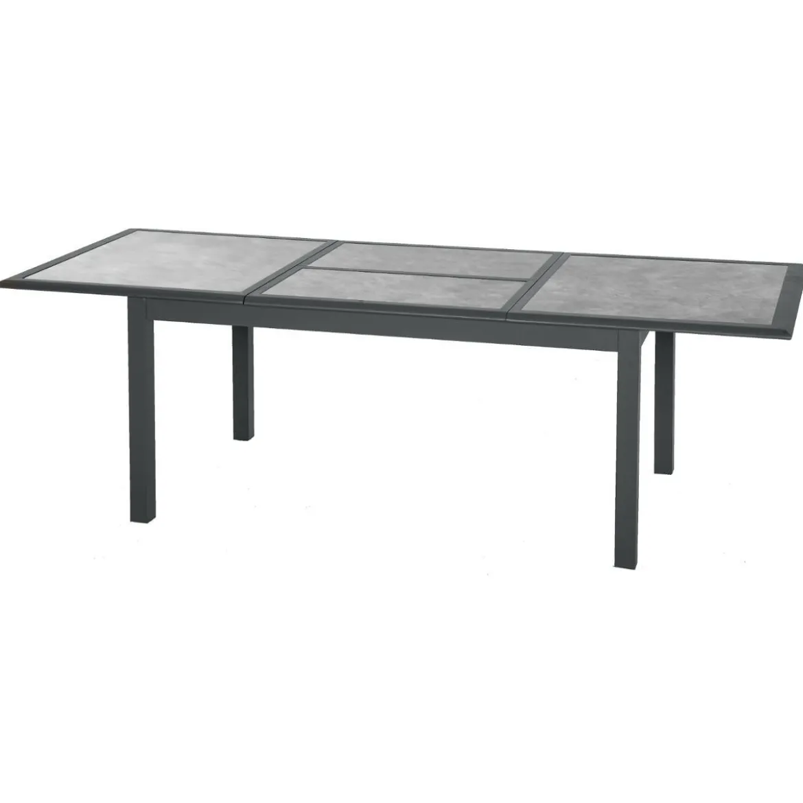 TABLE AZUA EXTENSIBLE VERRE STORM GRAPHITE 10 PLACES