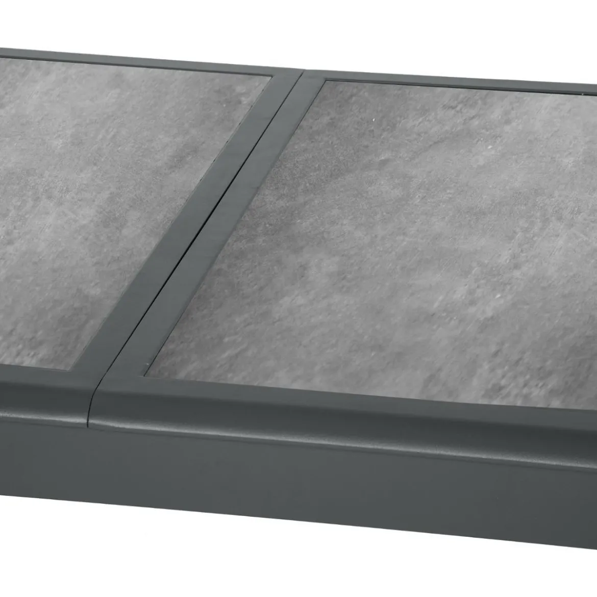 TABLE AZUA EXTENSIBLE VERRE STORM GRAPHITE 10 PLACES