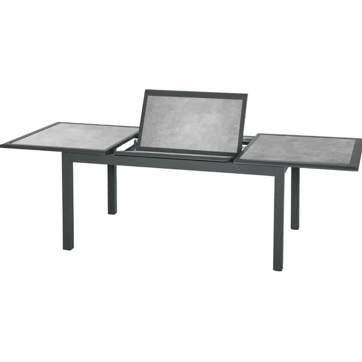 TABLE AZUA EXTENSIBLE VERRE STORM GRAPHITE 10 PLACES