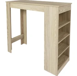 TABLE BAR MANGE DEBOUT ETAGERES BOIS