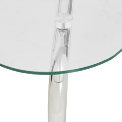 TABLE BASSE METAL VERRE HECATE CHROME