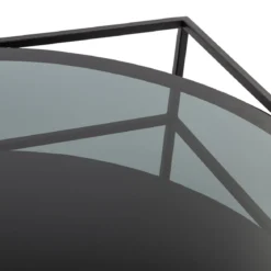 TABLE BASSE METAL VERRE YOHO D.90X90X40CM