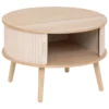 TABLE BASSE 2 PORTES NYSOS BEIGE D.60X60X40.7CM