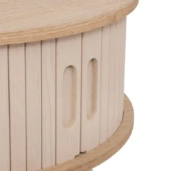 TABLE BASSE 2 PORTES NYSOS BEIGE D.60X60X40.7CM