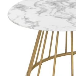 TABLE BASSE RAYO EFFET MARBRE BLANC D.70CM