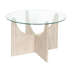 TABLE BASSE RONDE VERRE PIETRA D70CM