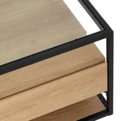TABLE BASSE 2 TIROIRS ALDEA BEIGE D.120X60X40CM