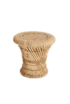 TABLE CAFE CORDE NATUREL D.30X28CM